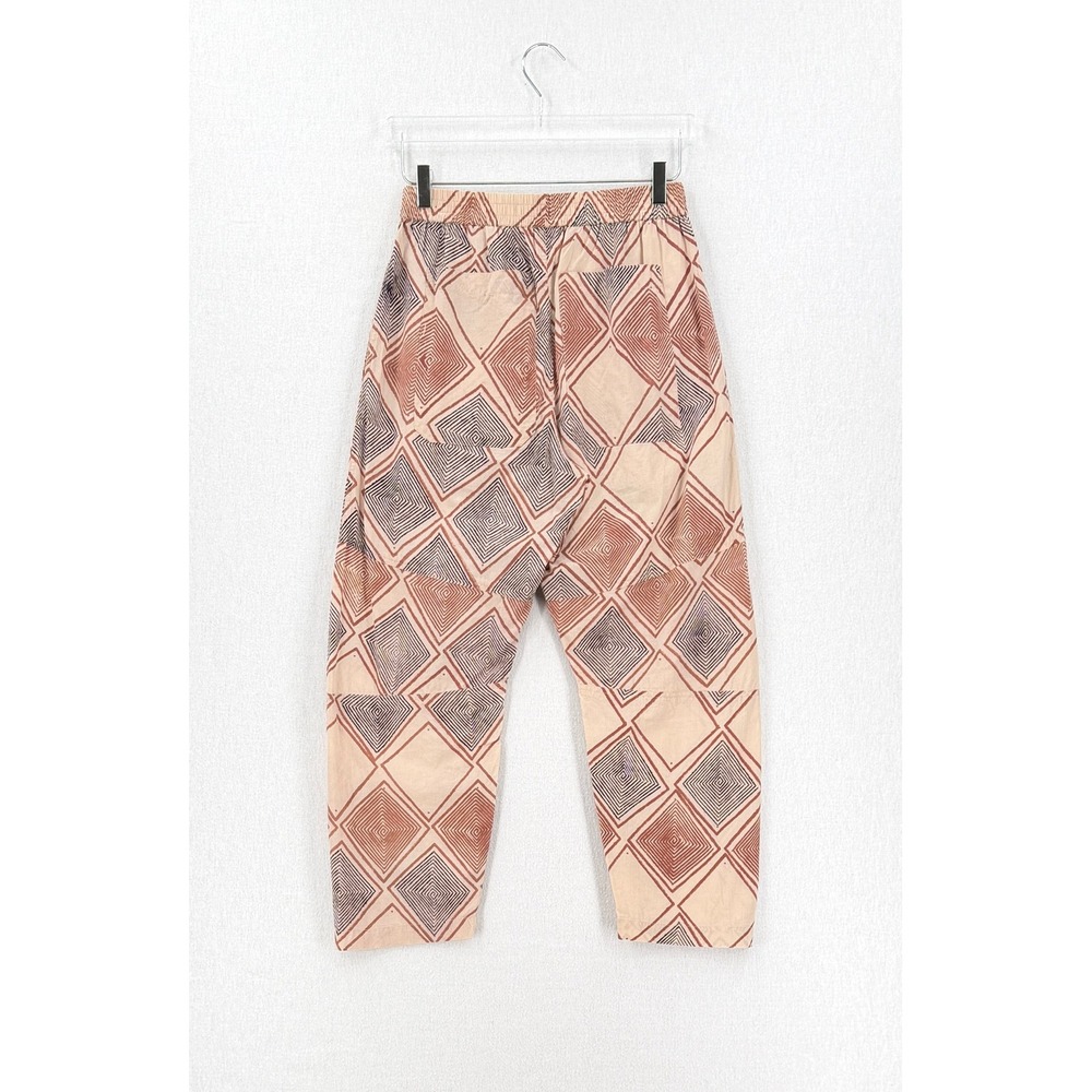 BLINDED BY COLOR PROJECT Printed Barrel Pants Womens One Size Tan Brown Cotton - Picture 2 of 14